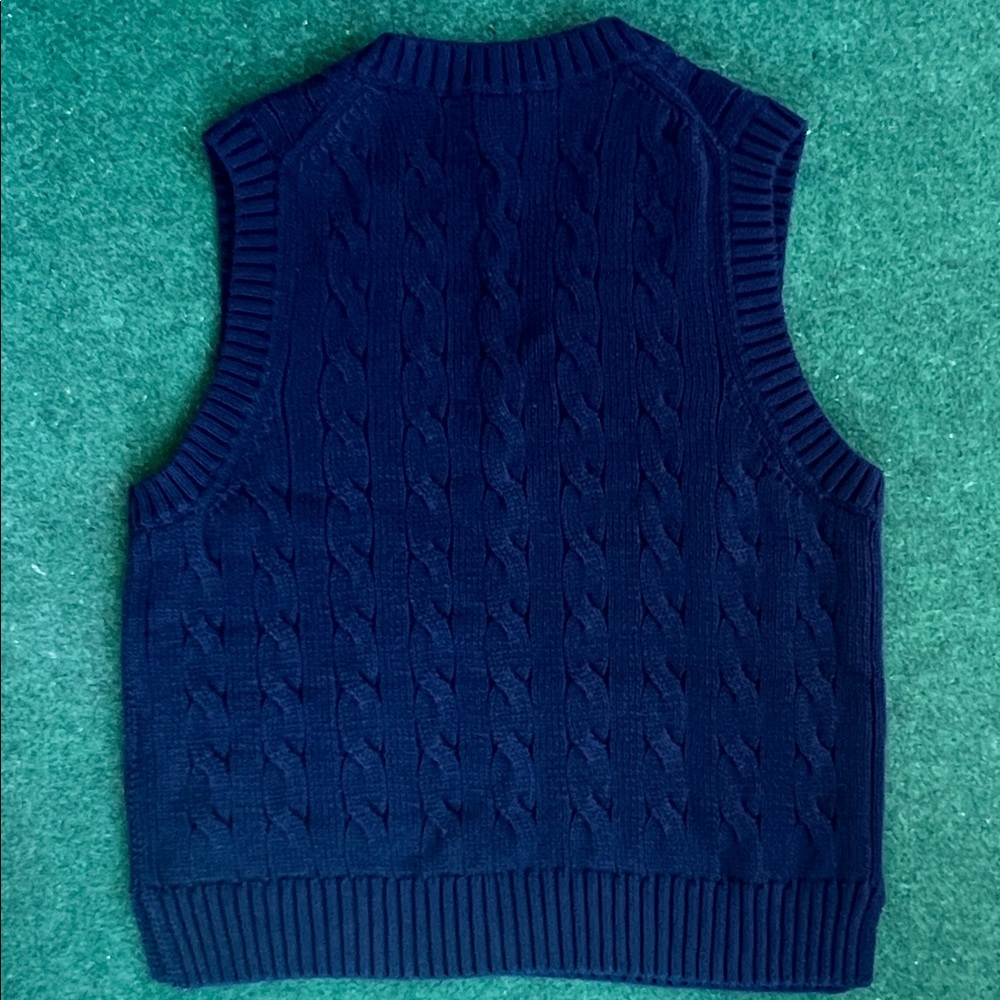 Polo by Ralph Lauren Dark Blue V-Neck Sweater Vest - Picture 4 of 5